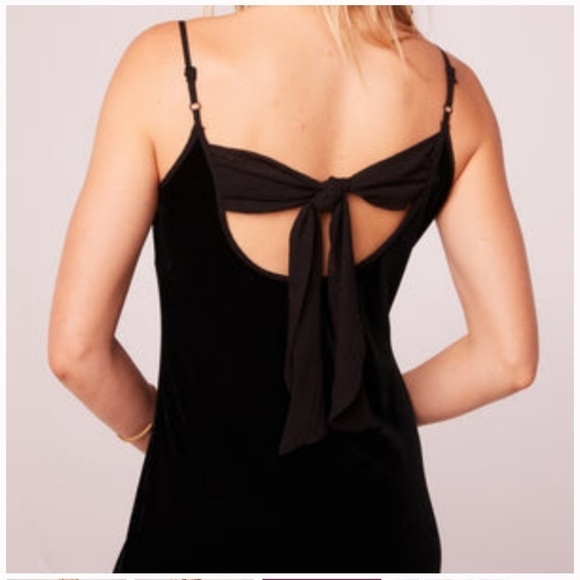 NWT BAND OF GYPSIES GIRL CRUSH Black Velvet woman spaghetti strap dress MED - Picture 3 of 13